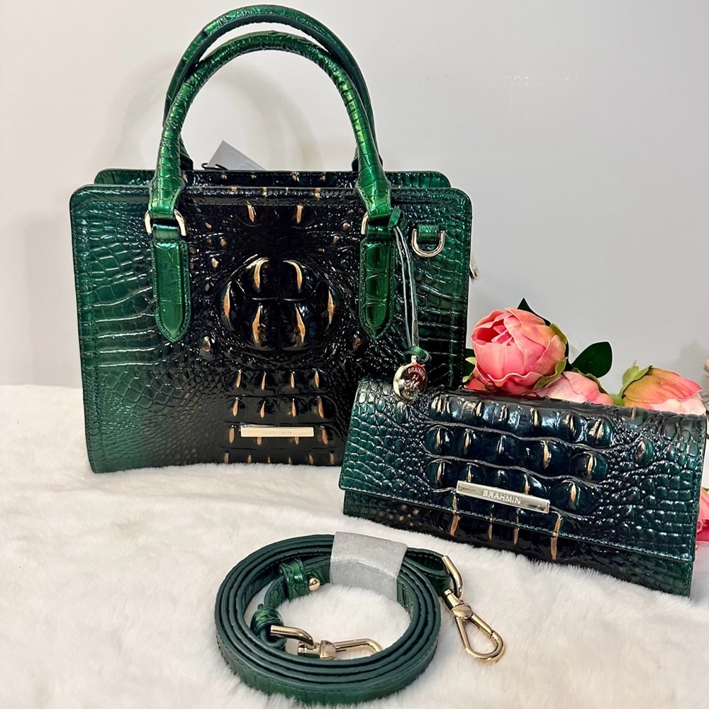 Brahmin cami and Cordelia wallet set in evergreen Melbourne